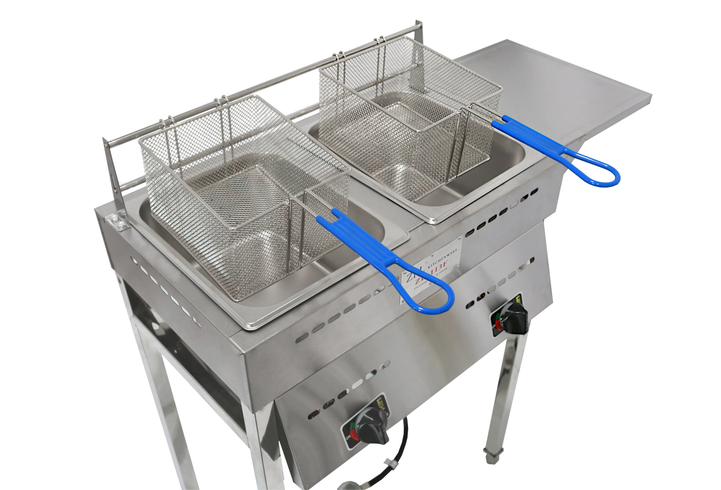 ZB-113F: Outdoor Stainless Steel Double Propane Fryer with Table